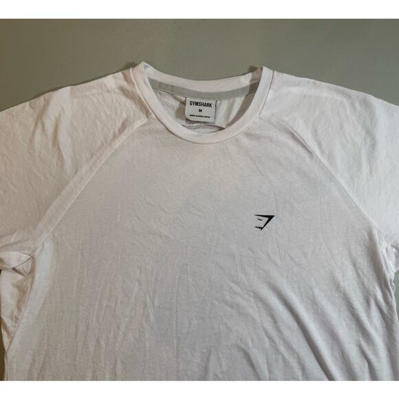 NWOT Gymshark White Raglan Sleeve Baseball T-Shirt Size M Logo Tee Athletic Fit - Picture 4 of 8